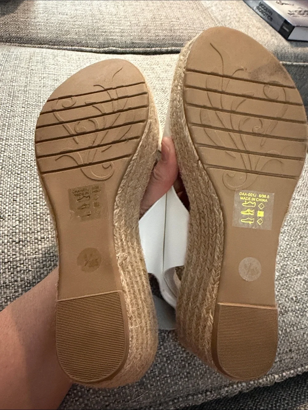 NEW CL by Laundry Dream Too Platform Wedge Espadrille Sandal White Size 8